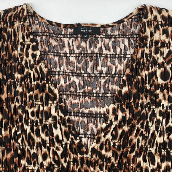 Rails Brown Black Leopard Print Midi Dress | Women’s Size M - Picture 5 of 7